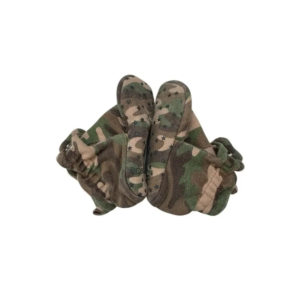ROBEEZ Camo Print Canvas Snap Booties 6-12 Months Cotton Slippers Pre-walker